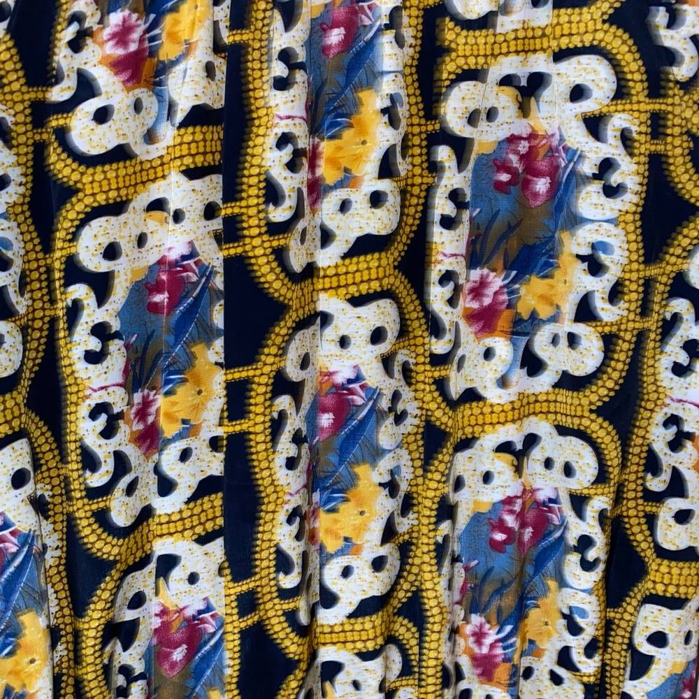 Women's Griffin Paris Versace Inspired Print Long Sleeve Midi Dress Size Large - Picture 4 of 6
